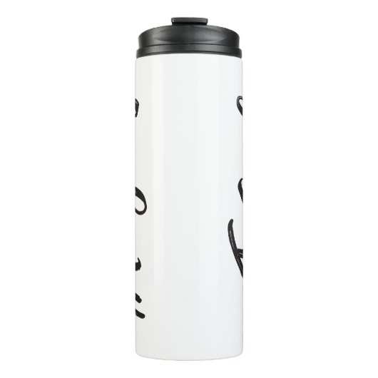 #TiaGoals, schwarzer Typ, Grunge-Skript Thermosbecher (Vorderseite)