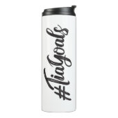 #TiaGoals, schwarzer Typ, Grunge-Skript Thermosbecher (Nach links gedreht)