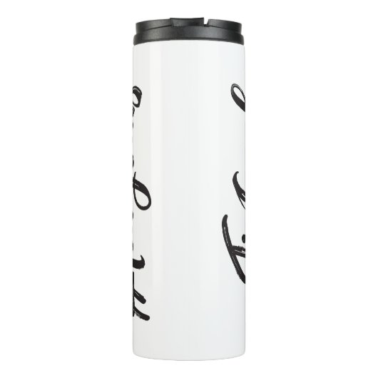 #TiaGoals, schwarzer Typ, Grunge-Skript Thermosbecher (Rückseite)