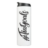 #TiaGoals, schwarzer Typ, Grunge-Skript Thermosbecher (Nach rechts gedreht)