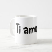 Tiamo - Liebe I Sie auf italienisch Kaffeetasse (Vorderseite Links)