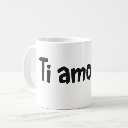 Tiamo - Liebe I Sie auf italienisch Kaffeetasse (Vorderseite Links)