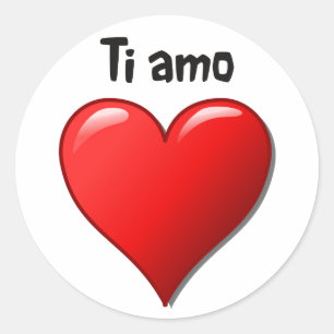Tiamo - Liebe I Sie auf italienisch Runder Aufkleber