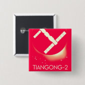 Tiangong-2 China Raumstation Space Art. Button (Vorne & Hinten)