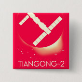 Tiangong-2 China Raumstation Space Art. Button (Vorderseite)