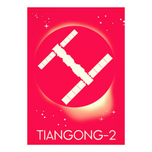 Tiangong-2 China Weltraumstation Weltraumkunst. Fotodruck