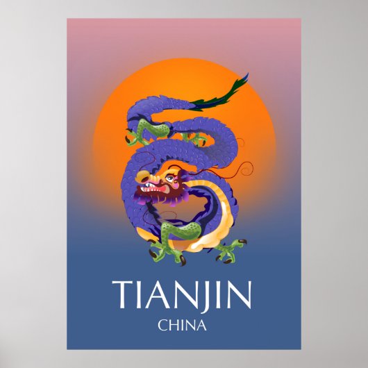 Tianjin China Dragon Reiseplakat Poster (Vorne)