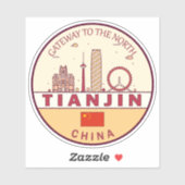 Tianjin China Skyline Emblem Aufkleber (Blatt)