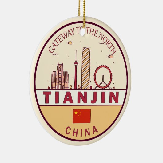 Tianjin China Skyline Emblem Keramik Ornament (Rechts)