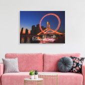Tianjin Eye Wheel bei Nacht mit Skyline Leinwand A (Insitu (Wohnzimmer))