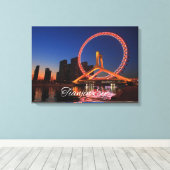 Tianjin Eye Wheel bei Nacht mit Skyline Leinwand A (Insitu (Holzboden))