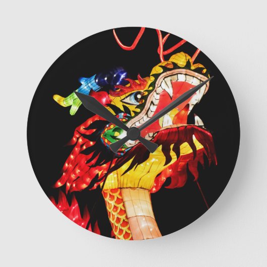 Tianlong-Drache Runde Wanduhr (Vorderseite)
