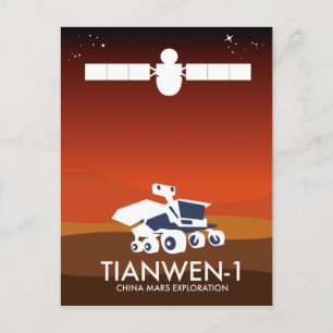 Tianwen-1-China Weltraumkunst Postkarte