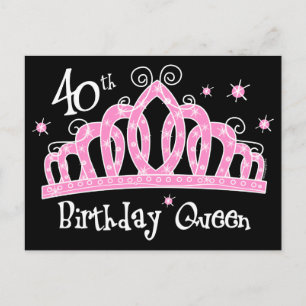 Tiara 40th Birthday Queen DK Postkarte