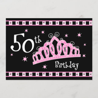 Tiara-50. Geburtstag Einladung