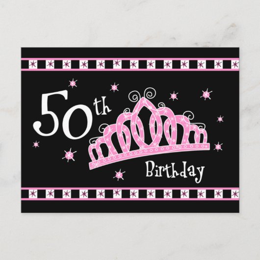 Tiara 50. Geburtstag Postkarte (Vorderseite)