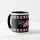 Tiara-50. Geburtstag Tasse (Vorderseite Links)