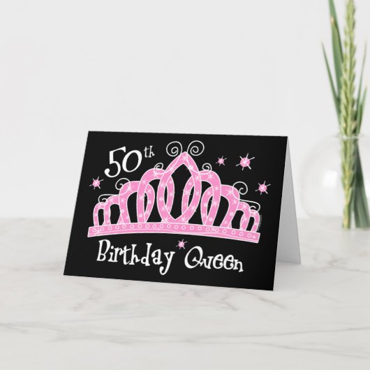 Tiara 50th Birthday Queen DK Karte (Vorderseite)