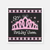 Tiara 50th Birthday Queen Serviette (Vorderseite)