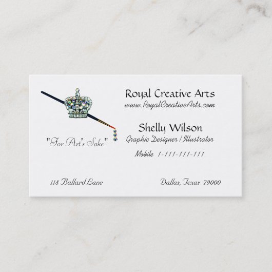 Tiara ARTIST Business Cards Visitenkarte (Vorderseite)