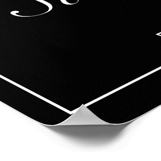 Tiara Black Minimalistisch Sweet 16 Welcome Sign Poster (Ecke)