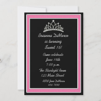 Tiara Black Pink Einladung