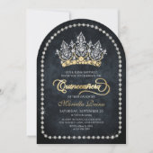 Tiara Crown Diamond Quinceanera Invitation Einladung (Vorderseite)