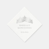 Tiara Crown Elegant Quinceanera Serviette (Ecke)