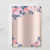 Tiara Diamonds Blue Rose Rose Gold 30. Geburtstag Einladung (Rückseite)