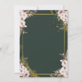 Tiara, Diamonds Boho Blume Green Quinceañera Einladung (Rückseite)