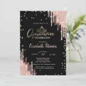 Tiara, Diamonds Glitzer Tropfen Quinceañera Einladung (Stehend Vorderseite)