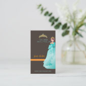 Tiara/Diva-Boutique/Dunkeltaupe/aquamarin/orange Visitenkarte (Stehend Vorderseite)
