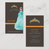 Tiara/Diva-Boutique/Dunkeltaupe/aquamarin/orange Visitenkarte (Vorne/Hinten)
