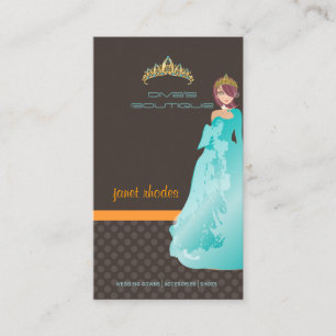 Tiara-/Divas-Boutique/dunkles Taupe/Teal/Orange Visitenkarte