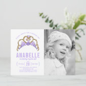 Tiara Foto Einladung zum Geburtstag (Stehend Vorderseite)