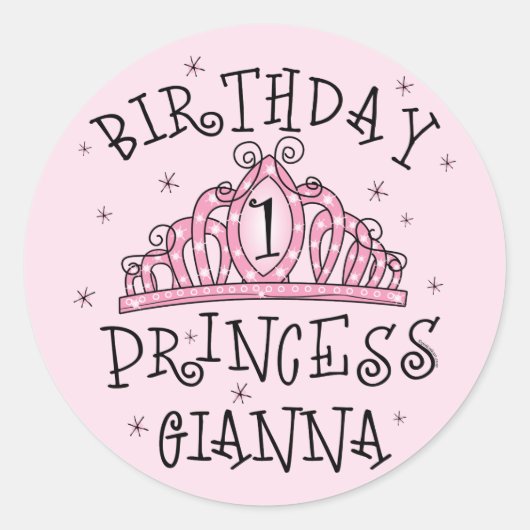 Tiara-Geburtstags-Prinzessin Gianna Sticker (Vorderseite)