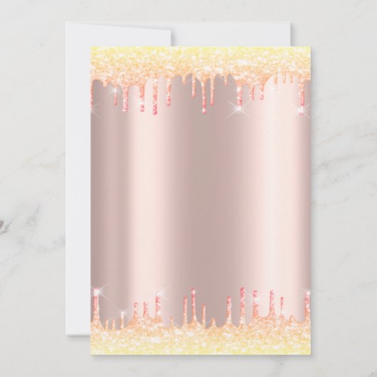 Tiara, Glitzer Drops Balloons Quinceañera Einladung (Rückseite)