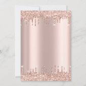 Tiara, Glitzer Drops Rainbow Confetti Quinceañera Einladung (Rückseite)