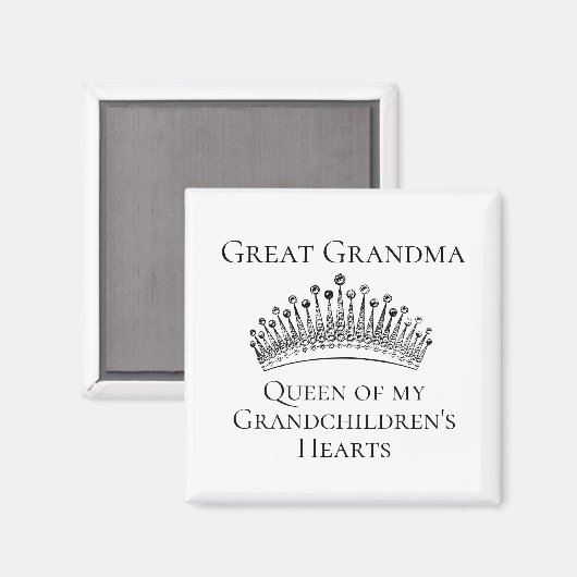 Tiara Great Großmutter Queen Grandchildren Magnet (Vorderseite/Rückseite)