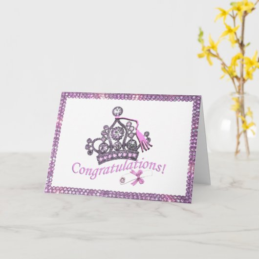 Tiara Herzlichen Glückwunsch Graduate Karten! Kart Karte (Gelbe Blume)