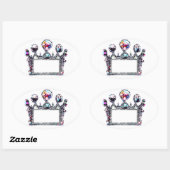 Tiara Labels zu personalisieren! Ovaler Aufkleber (Blatt)