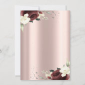 Tiara, Lights, Burgund-Rose, Rose Gold Quinceañera Einladung (Rückseite)