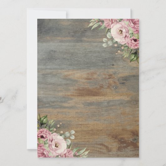 Tiara, Lights, Holzgoldrahmen, Blume Quinceañera Einladung (Rückseite)