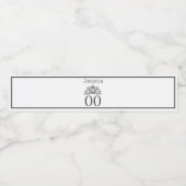 Tiara Modern Minimalistisch White Birthday Wasserflaschenetikett (Einzelnes Label)