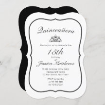 Tiara Modern Minimalistisch White Black Quinceañer