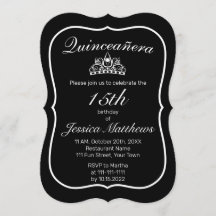 Tiara Modern Minimalistisch White Black Quinceañer