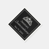 Tiara Modern Minimalistisch White Black Quinceañer Serviette (Ecke)