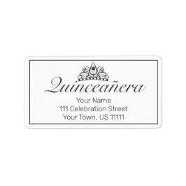 Tiara Modern Minimalistisch White Quinceañera Adre Adressaufkleber