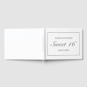 Tiara Modern Minimalistisch White Sweet 16 Geburts Gästebuch (Voll)
