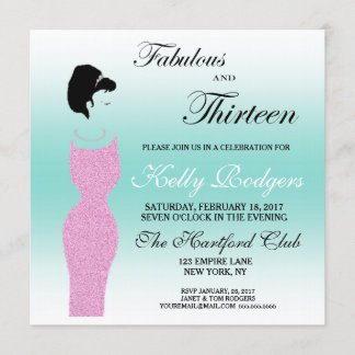 Tiara Party Fabulous und 13. Geburtstagsparty Einladung